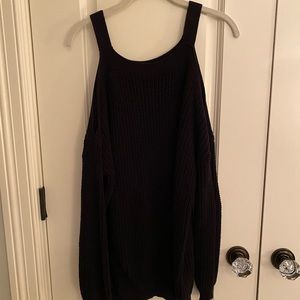 Black Off the Shoulder Central Park West Sweater